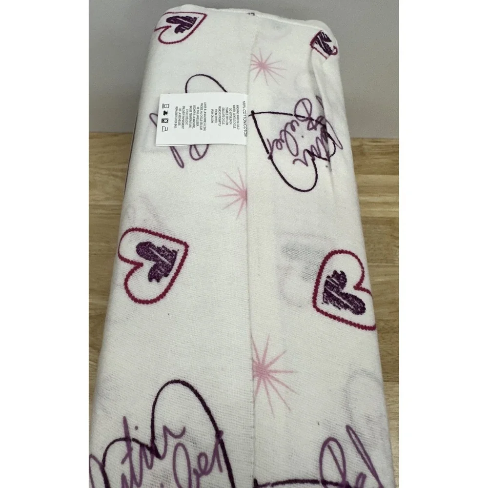 Justin Bieber Twin Bed Sheets Cotton Flannel Sheet Set 2013 White Hearts